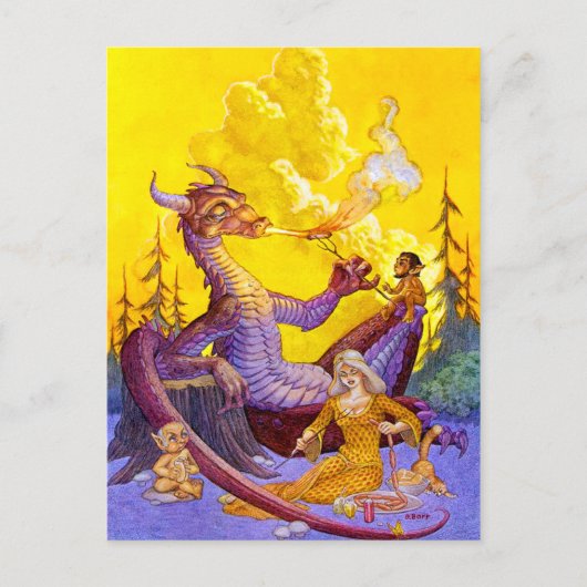 Dragon Cookout Postcard Postkarte (Vorderseite)