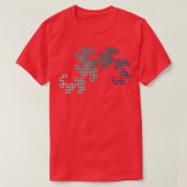 Dragon Curve Fraktal 8 Stufen grau T-Shirt (Design vorne)