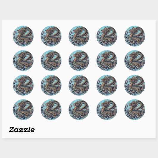 Dragon Custom Round Stickers (Blatt)