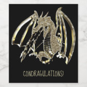 Dragon Custom Text ConDRAGlationen Weinetikett (Einzelnes Label)