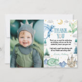 Dragon Cute Boy Birthday Watercolor Dankeskarte (Vorderseite)