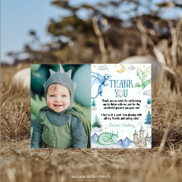 Dragon Cute Boy Birthday Watercolor Dankeskarte