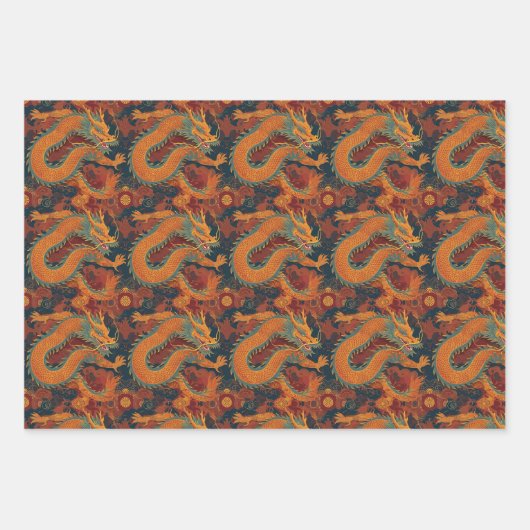 Dragon Dance Wrapping Dance Geschenkpapier Set (Vorderseite 2)