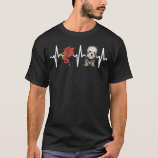 Dragon Dandie Dinmont Terrier Heartbeat Dog Lover  T-Shirt