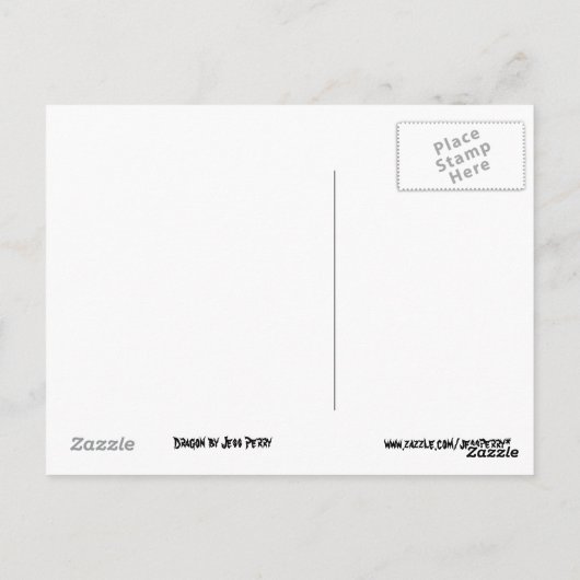 Dragon 'Danke' Postkarte (Rückseite)