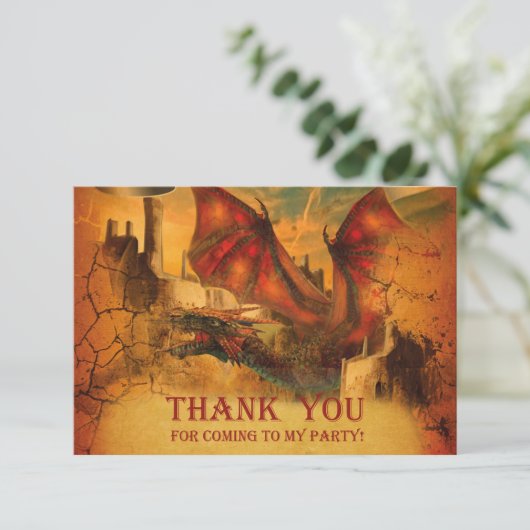 Dragon Dankeschön Karte (Stehend Vorderseite)