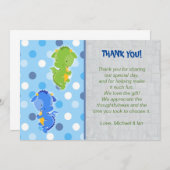 Dragon Dankeschön Kartennotiz Twins Boy Mitteilungskarte (Vorne/Hinten)