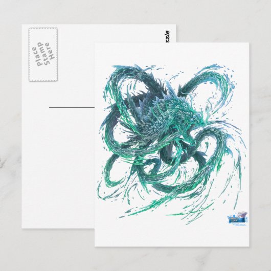 Dragon d'eau postkarte (Vorne/Hinten)