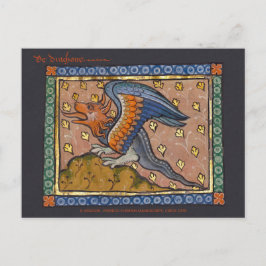 Dragon dekoratives Goldblatt mittelalterliche CC08 Postkarte