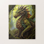 Dragon des grünen Goldenen Waldes Puzzle (Vertikal)