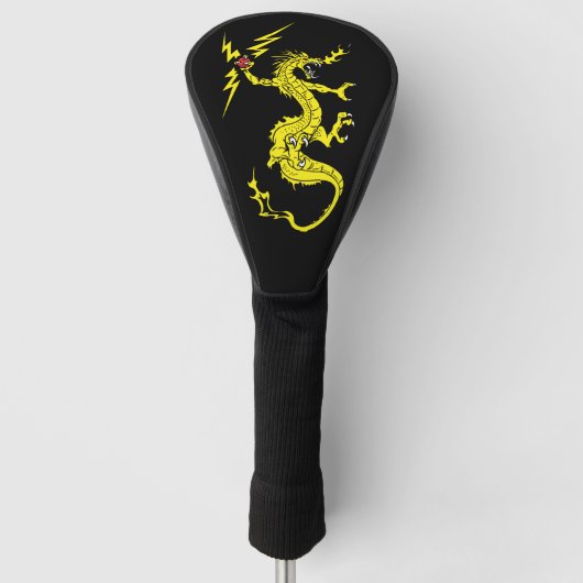 Dragon Design Black Golf Kopf Abdeckung Headcover (Vorderseite)