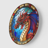 Dragon Design Clock aus verkettetem Glas Große Wanduhr (Winkel)