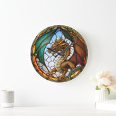 Dragon Design Clock aus verkettetem Glas Große Wanduhr (Zuhause)