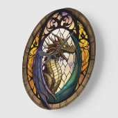 Dragon Design Clock aus verkettetem Glas Große Wanduhr (Winkel)