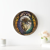 Dragon Design Clock aus verkettetem Glas Große Wanduhr (Zuhause)