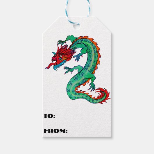 Dragon Design on Gift Tags Geschenkanhänger (Vorderseite)