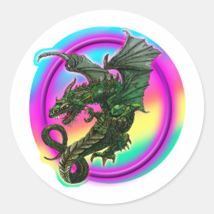 Dragon Design Runder Aufkleber