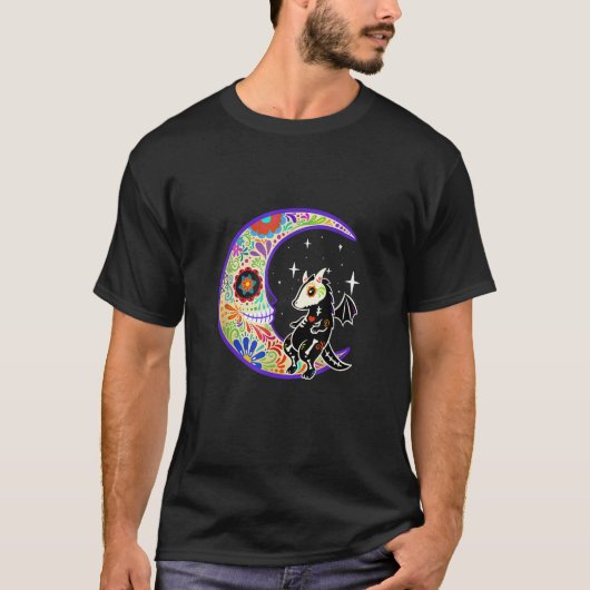 Dragon Dia de Los Muertos Skeleton Sugar Skull T S T-Shirt (Vorderseite)