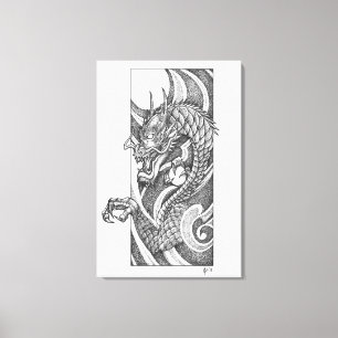 Dragon Dotwork Ryu Leinwanddruck