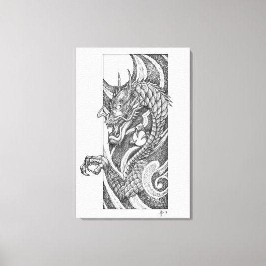 Dragon Dotwork Ryu Leinwanddruck (Vorderseite)