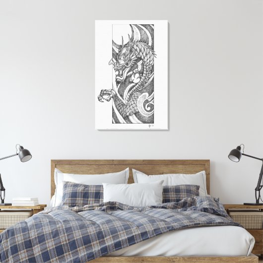 Dragon Dotwork Ryu Leinwanddruck (Insitu (Schlafzimmer))