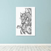 Dragon Dotwork Ryu Leinwanddruck (Insitu (Holzboden))