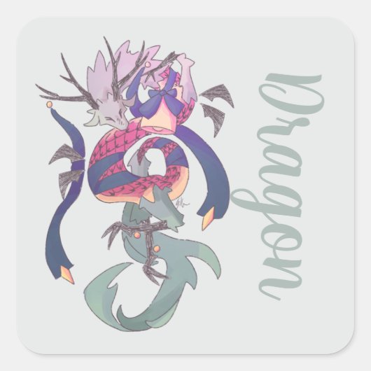 Dragon, draak sticker (Vorderseite)