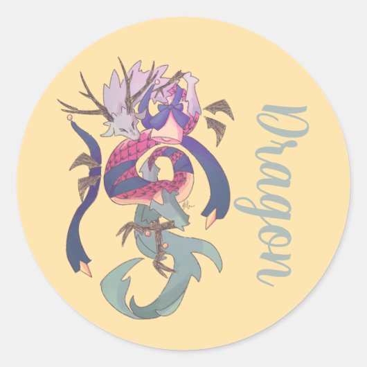 Dragon, draak sticker (Vorderseite)