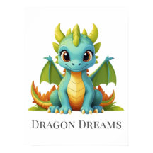 Dragon Dreams Green Blue Baby Dragon Kinderzimmer
