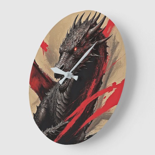 Dragon Dreamscape Wall Clock Große Wanduhr (Winkel)