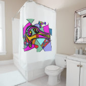 Dragon Duck Pop Art + Ihr Backgr. Ideen Duschvorhang (Beispiel)