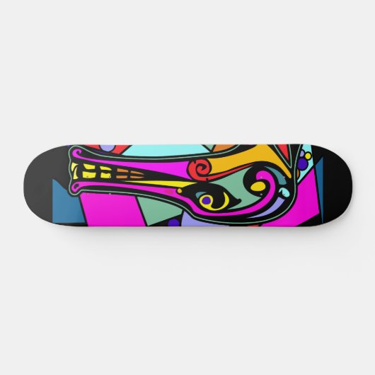 Dragon Duck | Schwarzer Hintergrund Skateboard (Horizontal)