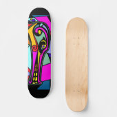 Dragon Duck | Schwarzer Hintergrund Skateboard (Vorderseite)