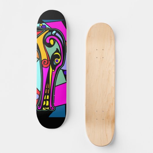 Dragon Duck | Schwarzer Hintergrund Skateboard (Vorderseite)