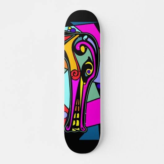 Dragon Duck | Schwarzer Hintergrund Skateboard (Vorne)