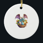 Dragon Easter Day Loves Collecting Easter Eggs Dra Keramik Ornament<br><div class="desc">Dragon Easter Day Loves Collecting Easter Eggs Dragons Kids T-Shirt</div>