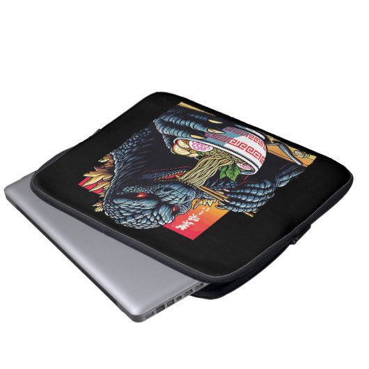 Dragon eating ramen laptopschutzhülle (Vorne Knopf)