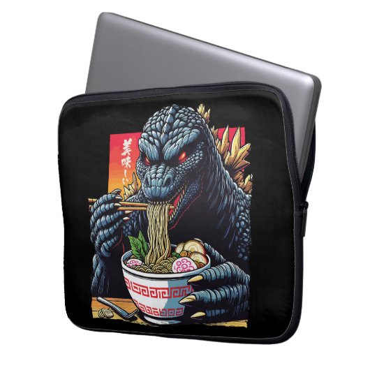 Dragon eating ramen laptopschutzhülle (Vorderseite Links)