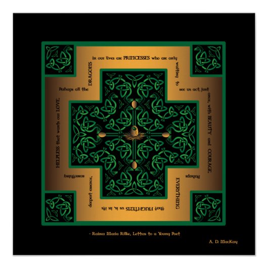 Dragon Egg Celtic Cross Poster (Vorderseite)