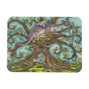 DRAGON-EIER, MEDIEVAL LAIR, FANTASY FOLART MAGNET