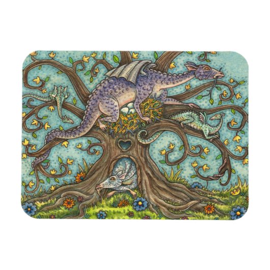 DRAGON-EIER, MEDIEVAL LAIR, FANTASY FOLART MAGNET (Horizontal)