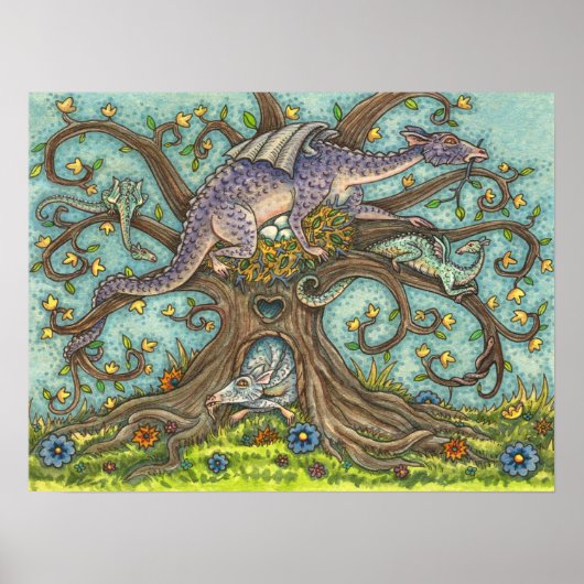 DRAGON-EIER, MEDIEVAL LAIR, FANTASY FOLART POSTER (Vorne)