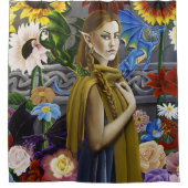 Dragon Elf Flower Garden Duschvorhang (Vorderseite)