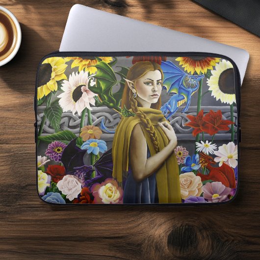 Dragon Elf Flower Garden Laptopschutzhülle
