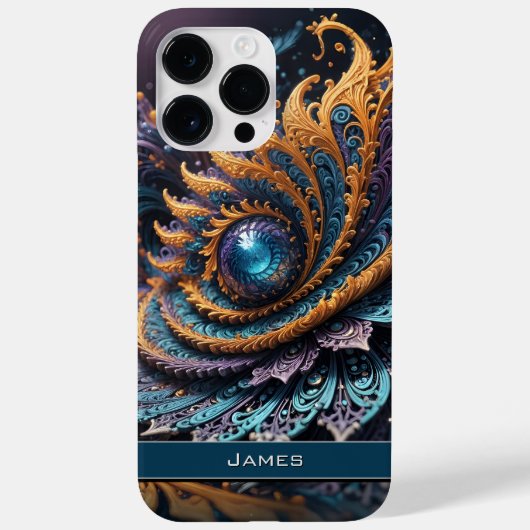 Dragon Eye Modern Abstrakt Geometric Fraktal Name Case-Mate iPhone Hülle (Rückseite)