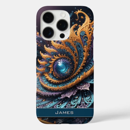 Dragon Eye Modern Abstrakt Geometric Fraktal Name Case-Mate iPhone Hülle (Rückseite)
