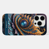 Dragon Eye Modern Abstrakt Geometric Fraktal Name Case-Mate iPhone Hülle (Rückseite (Horizontal))