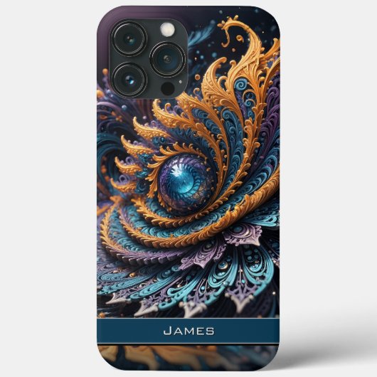 Dragon Eye Modern Abstrakt Geometric Fraktal Name Case-Mate iPhone Hülle (Rückseite)