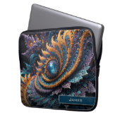 Dragon Eye Modern Abstrakt Geometric Fraktal Name Laptopschutzhülle (Vorderseite Links)