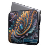 Dragon Eye Modern Abstrakt Geometric Fraktal Name Laptopschutzhülle (Vorderseite Links)